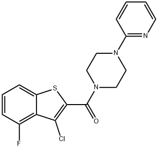 Piperazine, 1-[(3-chloro-4-fluorobenzo[b]thien-2-yl)carbonyl]-4-(2-pyridinyl)- (9CI) Struktur