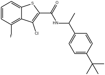 Benzo[b]thiophene-2-carboxamide, 3-chloro-N-[1-[4-(1,1-dimethylethyl)phenyl]ethyl]-4-fluoro- (9CI) Struktur