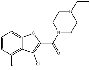 Piperazine, 1-[(3-chloro-4-fluorobenzo[b]thien-2-yl)carbonyl]-4-ethyl- (9CI) Struktur