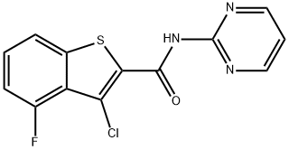 Benzo[b]thiophene-2-carboxamide, 3-chloro-4-fluoro-N-2-pyrimidinyl- (9CI) Struktur