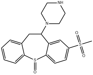 10-Piperazino-8-(methylsulfonyl)-10,11-dihydrodibenzo[b,f]thiepin 5-oxide Struktur