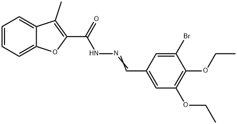 2-Benzofurancarboxylicacid,3-methyl-,[(3-bromo-4,5-diethoxyphenyl)methylene]hydrazide(9CI) Struktur