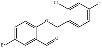 5-bromo-2-[(2-chloro-4-fluorophenyl)methoxy]benzaldehyde Struktur