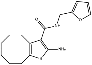 2-AMINO-N-(2-FURYLMETHYL)-4,5,6,7,8,9-HEXAHYDROCYCLOOCTA[B]THIOPHENE-3-CARBOXAMIDE Struktur