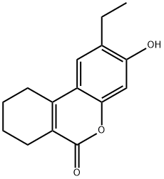 2-Ethyl-3-hydroxy-7,8,9,10-tetrahydro-6H-benzo[c]chromen-6-one Struktur