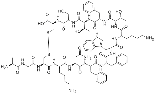 ALA-GLY-CYS-LYS-ASN-PHE-PHE-D-TRP-LYS-THR-PHE-THR-SER-CYS Structure