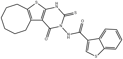 Benzo[b]thiophene-3-carboxamide, N-(1,4,5,6,7,8,9,10-octahydro-4-oxo-2-thioxocycloocta[4,5]thieno[2,3-d]pyrimidin-3(2H)-yl)- (9CI) Struktur