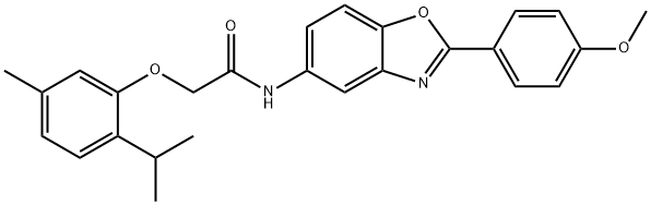 Acetamide, N-[2-(4-methoxyphenyl)-5-benzoxazolyl]-2-[5-methyl-2-(1-methylethyl)phenoxy]- (9CI) Struktur