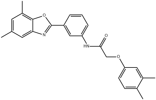 Acetamide, N-[3-(5,7-dimethyl-2-benzoxazolyl)phenyl]-2-(3,4-dimethylphenoxy)- (9CI) Struktur