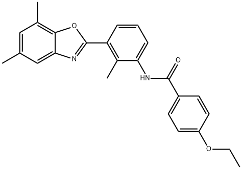 Benzamide, N-[3-(5,7-dimethyl-2-benzoxazolyl)-2-methylphenyl]-4-ethoxy- (9CI) Struktur