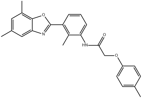 Acetamide, N-[3-(5,7-dimethyl-2-benzoxazolyl)-2-methylphenyl]-2-(4-methylphenoxy)- (9CI) Struktur