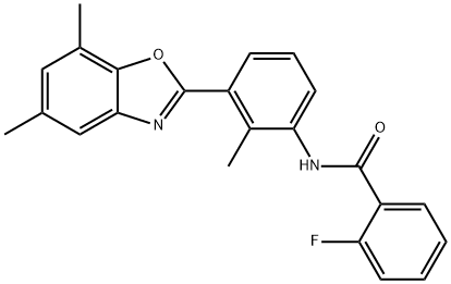 Benzamide, N-[3-(5,7-dimethyl-2-benzoxazolyl)-2-methylphenyl]-2-fluoro- (9CI) Struktur