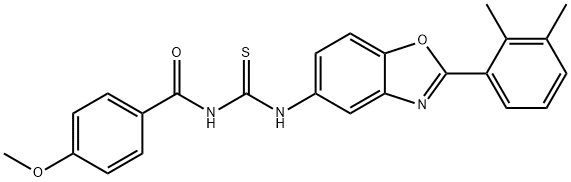 Benzamide, N-[[[2-(2,3-dimethylphenyl)-5-benzoxazolyl]amino]thioxomethyl]-4-methoxy- (9CI) Struktur