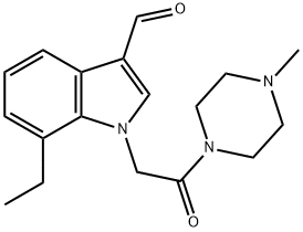 Piperazine, 1-[(7-ethyl-3-formyl-1H-indol-1-yl)acetyl]-4-methyl- (9CI) Struktur