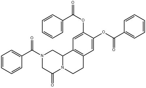 4H-Pyrazino[2,1-a]isoquinolin-4-one,  2-benzoyl-9,10-bis(benzoyloxy)-1,2,3,6,7,11b-hexahydro- Struktur