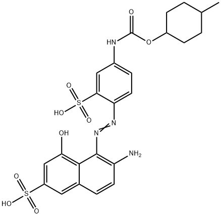 6-amino-4-hydroxy-5-[[4-[[[(4-methylcyclohexyl)oxy]carbonyl]amino]-2-sulphophenyl]azo]naphthalene-2-sulphonic acid Struktur