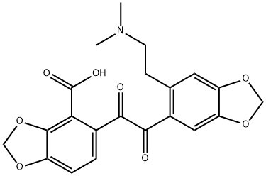 5-[[6-[2-(Dimethylamino)ethyl]-1,3-benzodioxol-5-yl]oxoacetyl]-1,3-benzodioxole-4-carboxylic acid Struktur