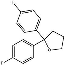 2,2-bis(4-fluorophenyl)tetrahydrofuran Struktur