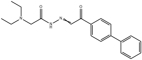 N,N-Diethylglycine (p-phenylphenacylidene)hydrazide Struktur