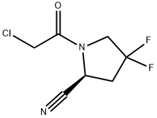 2-Pyrrolidinecarbonitrile, 1-(chloroacetyl)-4,4-difluoro-, (2S)- (9CI) Struktur