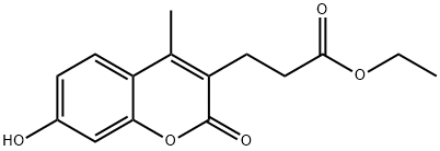 Ethyl 3-(7-hydroxy-4-methyl-2-oxo-2H-chromen-3-yl)propanoate Struktur