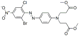 methyl N-[4-[(2-bromo-6-chloro-4-nitrophenyl)azo]phenyl]-N-(3-methoxy-3-oxopropyl)-beta-alaninate Struktur