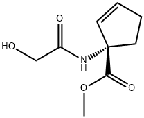 2-Cyclopentene-1-carboxylicacid,1-[(hydroxyacetyl)amino]-,methylester, Struktur