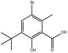 BENZOIC ACID, 3-BROMO-5-(1,1-DIMETHYLETHYL)-6-HYDROXY-2-METHYL- Struktur