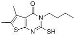 3-BUTYL-2-MERCAPTO-5,6-DIMETHYL-3H-THIENO[2,3-D]PYRIMIDIN-4-ONE Struktur