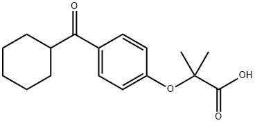 2-[4-(Cyclohexylcarbonyl)phenoxy]-2-methylpropanoic acid Struktur