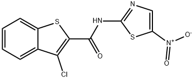 Benzo[b]thiophene-2-carboxamide, 3-chloro-N-(5-nitro-2-thiazolyl)- (9CI) Struktur