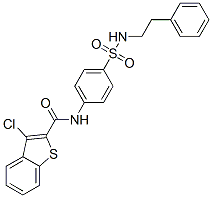 Benzo[b]thiophene-2-carboxamide, 3-chloro-N-[4-[[(2-phenylethyl)amino]sulfonyl]phenyl]- (9CI) Struktur