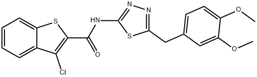 Benzo[b]thiophene-2-carboxamide, 3-chloro-N-[5-[(3,4-dimethoxyphenyl)methyl]-1,3,4-thiadiazol-2-yl]- (9CI) Struktur