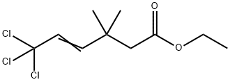 6,6,6-Trichloro-3,3-dimethyl-4-hexenoic acid ethyl ester Struktur