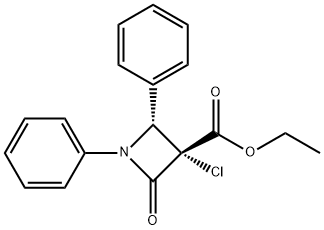 1,4-Diphenyl-3-chloro-3-ethoxycarbonyl-azetidin-2-one Struktur