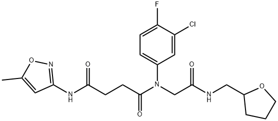 Butanediamide, N-(3-chloro-4-fluorophenyl)-N'-(5-methyl-3-isoxazolyl)-N-[2-oxo-2-[[(tetrahydro-2-furanyl)methyl]amino]ethyl]- (9CI) Struktur