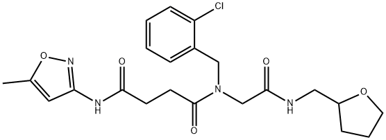 Butanediamide, N-[(2-chlorophenyl)methyl]-N-(5-methyl-3-isoxazolyl)-N-[2-oxo-2-[[(tetrahydro-2-furanyl)methyl]amino]ethyl]- (9CI) Struktur