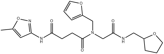 Butanediamide, N-(2-furanylmethyl)-N-(5-methyl-3-isoxazolyl)-N-[2-oxo-2-[[(tetrahydro-2-furanyl)methyl]amino]ethyl]- (9CI) Struktur