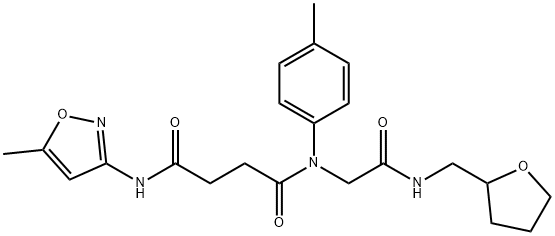 Butanediamide, N-(5-methyl-3-isoxazolyl)-N-(4-methylphenyl)-N-[2-oxo-2-[[(tetrahydro-2-furanyl)methyl]amino]ethyl]- (9CI) Struktur