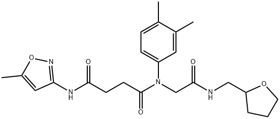 Butanediamide, N-(3,4-dimethylphenyl)-N-(5-methyl-3-isoxazolyl)-N-[2-oxo-2-[[(tetrahydro-2-furanyl)methyl]amino]ethyl]- (9CI) Struktur