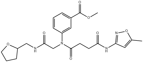 Benzoic acid, 3-[[4-[(5-methyl-3-isoxazolyl)amino]-1,4-dioxobutyl][2-oxo-2-[[(tetrahydro-2-furanyl)methyl]amino]ethyl]amino]-, methyl ester (9CI) Struktur