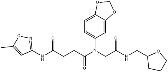 Butanediamide, N-1,3-benzodioxol-5-yl-N-(5-methyl-3-isoxazolyl)-N-[2-oxo-2-[[(tetrahydro-2-furanyl)methyl]amino]ethyl]- (9CI) Struktur