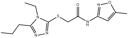 Acetamide, 2-[(4-ethyl-5-propyl-4H-1,2,4-triazol-3-yl)thio]-N-(5-methyl-3-isoxazolyl)- (9CI) Struktur