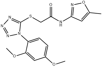 Acetamide, 2-[[1-(2,4-dimethoxyphenyl)-1H-tetrazol-5-yl]thio]-N-(5-methyl-3-isoxazolyl)- (9CI) Struktur