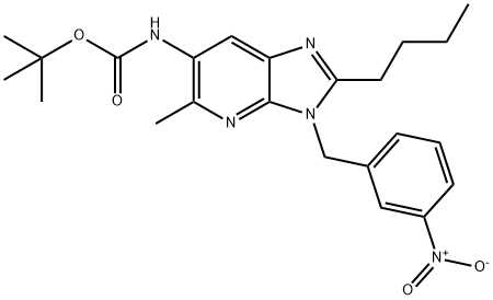 Carbamic acid, [2-butyl-5-methyl-3-[(3-nitrophenyl)methyl]-3H-imidazo[4,5-b]pyridin-6-yl]-, 1,1-dimethylethyl ester (9CI) Struktur