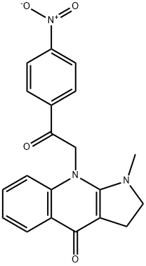 2,3,4,9-Tetrahydro-1-methyl-9-[2-(4-nitrophenyl)-2-oxoethyl]-1H-pyrrolo[2,3-b]quinolin-4-one Struktur