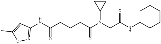 Pentanediamide, N-[2-(cyclohexylamino)-2-oxoethyl]-N-cyclopropyl-N-(5-methyl-3-isoxazolyl)- (9CI) Struktur