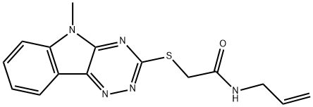 Acetamide, 2-[(5-methyl-5H-1,2,4-triazino[5,6-b]indol-3-yl)thio]-N-2-propenyl- (9CI) Struktur