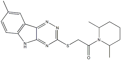 Piperidine, 2,6-dimethyl-1-[[(8-methyl-2H-1,2,4-triazino[5,6-b]indol-3-yl)thio]acetyl]- (9CI) Struktur