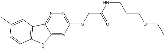 Acetamide, N-(3-ethoxypropyl)-2-[(8-methyl-2H-1,2,4-triazino[5,6-b]indol-3-yl)thio]- (9CI) Struktur